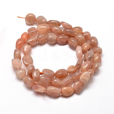 Natural Sunstone Nuggets Beads Strands X-G-J335-16-1