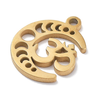 304 Stainless Steel Pendants STAS-R003-03G-02-1