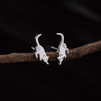 Stainless Steel Small Animal Stud Earrings for Women PW-WG5B49B-30-1