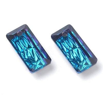 Embossed Glass Rhinestone Pendants GLAA-J101-07A-001BB-1