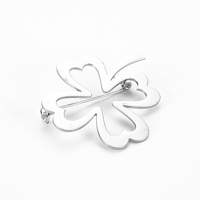 Open Clover Brooch JEWB-N007-011P-FF-1