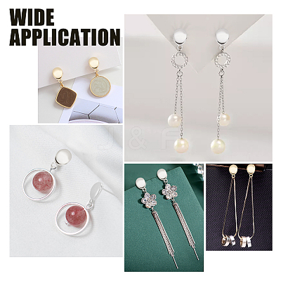 40Pcs 2 Colors 201 Stainless Steel Stud Earring Findings STAS-DC0011-35-1