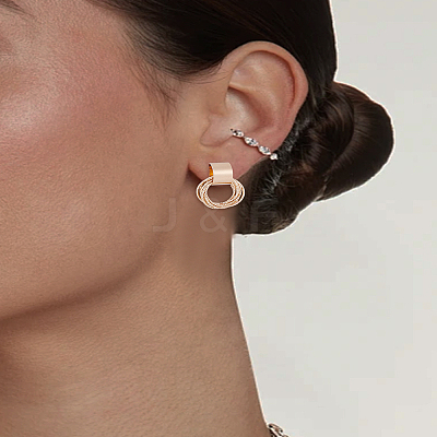 1 Pair Brass Dangle Stud Earrings for Women EJEW-LP0004-91-1