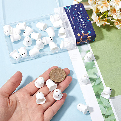 30Pcs Opaque Acrylic Beads MACR-SC0001-60A-1
