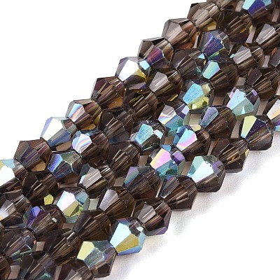 AB Color Plated Transparent Glass Beads Strands GLAA-G127-01-02U-1