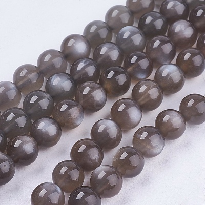 Natural Black Moonstone Beads Strands G-J157-12mm-05-1