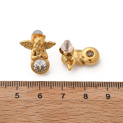 304 Stainless Steel Stud Earrings EJEW-R026-02G-1