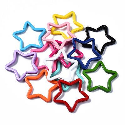 Spray Painted Iron Key Snap Hook Clasps for Keychains KEYC-S255-002-1