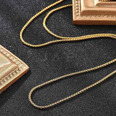 1.8mm Rack Plating Brass Box Chain Necklaces for Women Men MAK-L044-60G-2-1