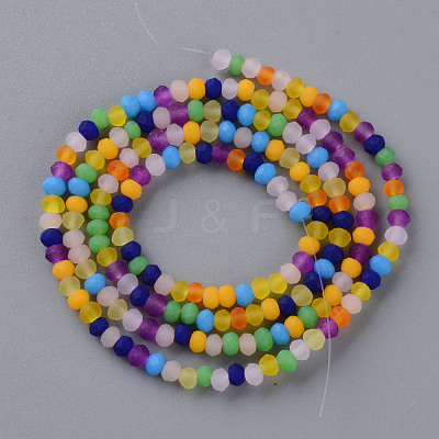 Frosted Glass Beads Strands X-FGLA-T002-10B-1