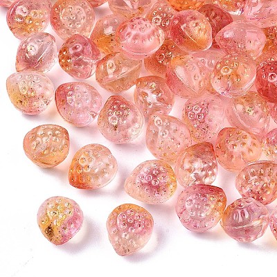 Transparent Spray Painted Glass Beads X-GLAA-R215-01-B03-1