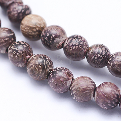 Natural Sandalwood Beads Strands WOOD-P011-01-10mm-1
