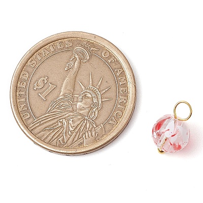 Baking Paint Glass Beads Charms PALLOY-JF03132-01-1