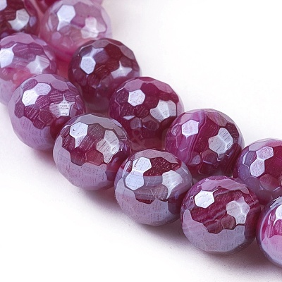 Natural Dyed & Heated Striped Agate/Banded Agate Beads Strands G-E537-01C-01-1
