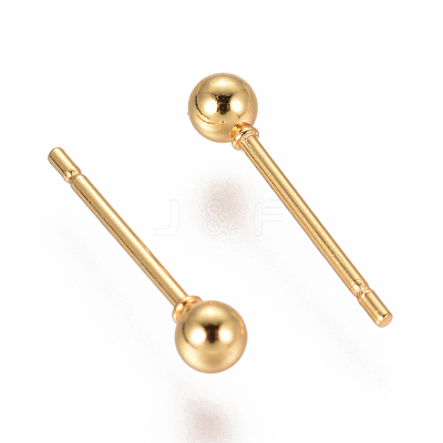 304 Stainless Steel Ball Stud Earrings EJEW-F237-01A-G-1