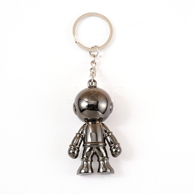 Plastic Astronaut Keychains KEYC-WH0024-02B-1