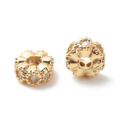 Brass Clear Cubic Zirconia Spacer Beads LS-KK-G420-22G-1