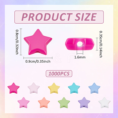 1000Pcs Opaque Acrylic Beads MACR-ME0001-02-1