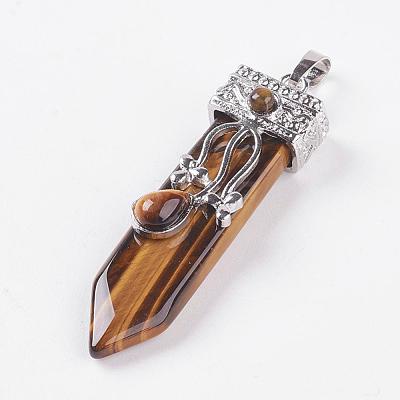 Natural Tiger Eye Big Pendants G-G718-A21-1
