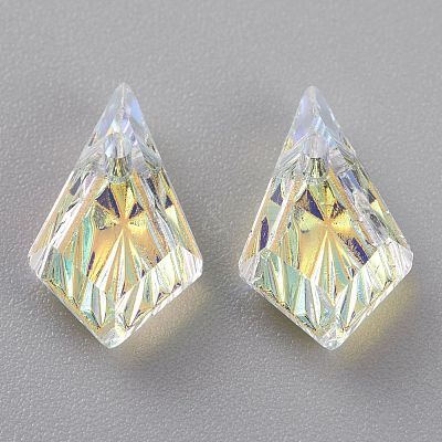 Embossed Glass Rhinestone Pendants GLAA-J101-01A-001AB-1