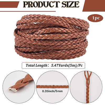 5M 3-Ply PU Leather Braided Cord LC-GF0001-12A-1