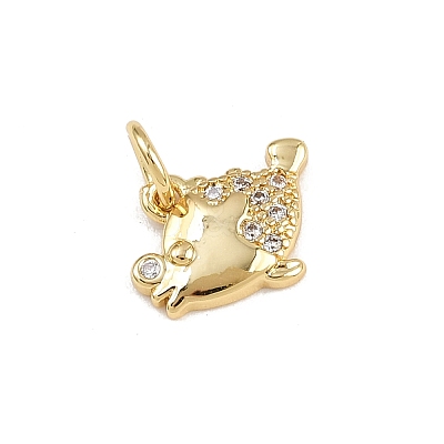 Brass Micro Pave Cubic Zirconia Pendants KK-A269-04A-G-1