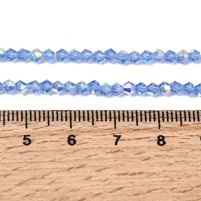 AB Color Plated Transparent Glass Beads Strands GLAA-G127-01E-1