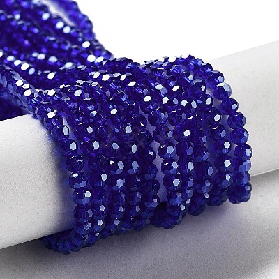 Electroplate Transparent Glass Beads Strands EGLA-A035-T3mm-A06-1