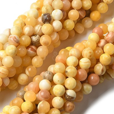 Natural Yellow Jade Beads Strands LS-G-F591-17-10MM-1