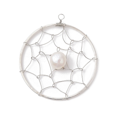 Natural Cultured Freshwater Pearl Pendants PALLOY-JF02653-02-1