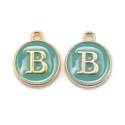 Golden Plated Alloy Enamel Charms ENAM-S118-05B-1