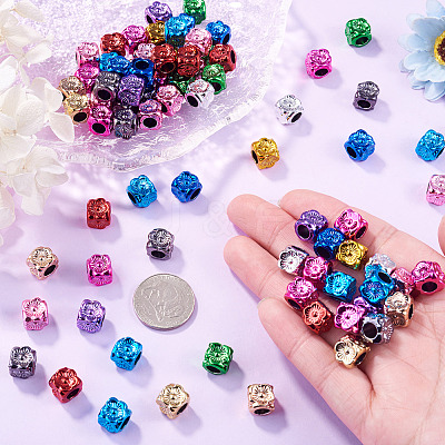 100Pcs UV Plating Opaque Acrylic European Beads PACR-TA0001-32A-1