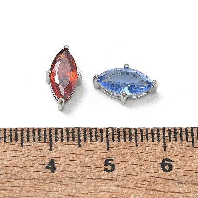 304 Stainless Steel Pave Cubic Zirconia Charms CU-CBABCF3-02P-1