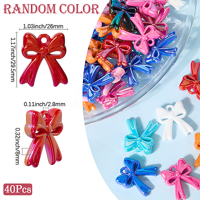 40Pcs Opaque Acrylic Pendants SACR-SP0001-26-1