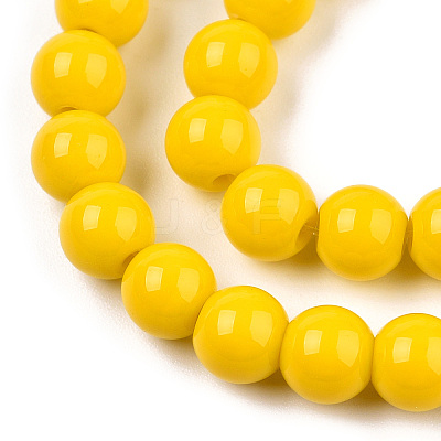 Opaque Solid Color Glass Beads Strands GLAA-T032-P6mm-08-1