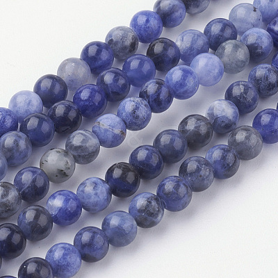 Natural Sodalite Bead Strands G-G735-58-4mm-A-1