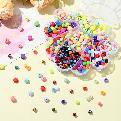 456Pcs Opaque Acrylic Beads MACR-YW0003-38-1