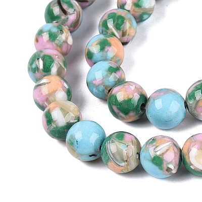 Assembled Synthetic Turquoise and Trochus Shell Beads Strands X-G-N369-02D-03-1