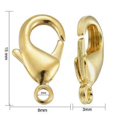 Brass Lobster Claw Clasps X-KK-903-G-NF-1