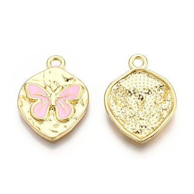 Rack Plating Alloy Enamel Pendants PALLOY-T077-209C-1