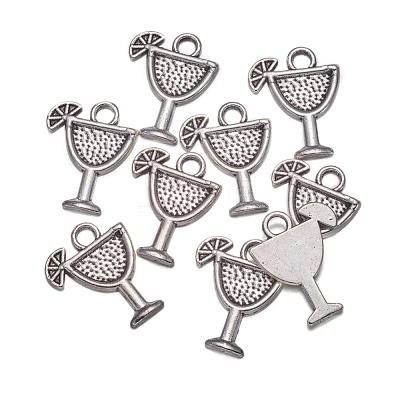 Tibetan Style Tropical drink Alloy Pendants TIBEB-A14275-AS-LF-1