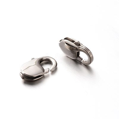 316 Surgical Stainless Steel Lobster Claw Clasps Hand Polished  STAS-E088-22-18x10.5mm-1