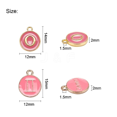 2 Sets 2 Styles Golden Plated Alloy Enamel Charms ENAM-YW0001-28E-1