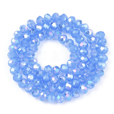 Electroplate Glass Beads Strands EGLA-A034-J4mm-B08-1