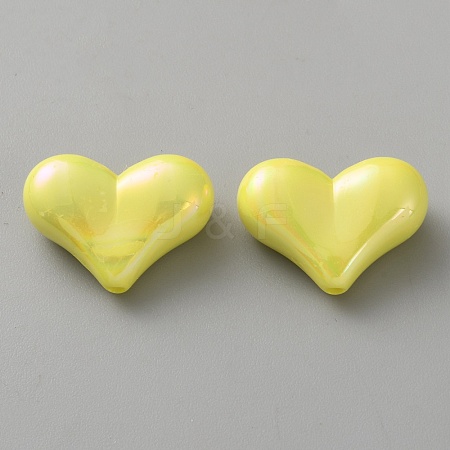 Electroplate Opaque Acrylic Beads MACR-WH0010-38C-1