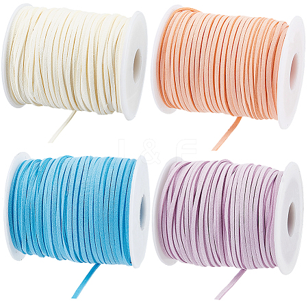 4 Rolls 4 Colors Flat Faux Suede Cord LW-CL0001-04A-1