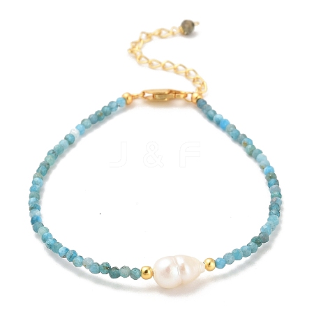 Natural Apatite Bead Bracelets BJEW-E098-07G-02-1