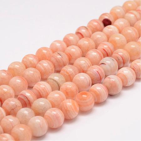 Natural Striped Agate/Banded Agate Bead Strands G-K153-B34-8mm-1