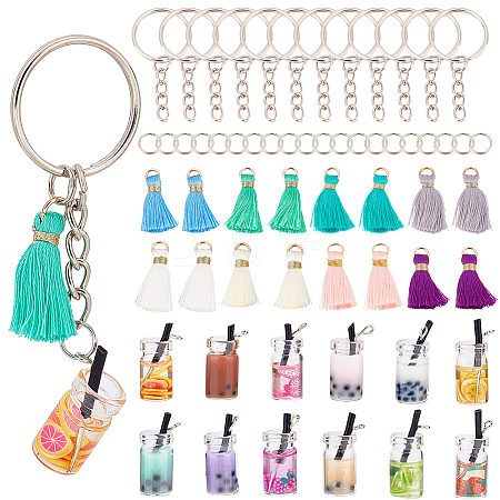 ® Imitation Bubble Tea/Boba Milk Tea Keychain Making Kits DIY-NB0008-01-1