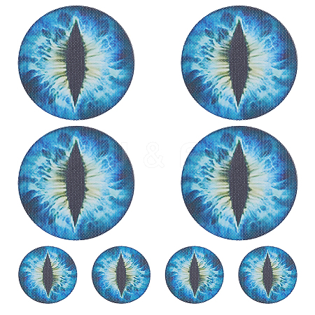 4 Pairs 2 Styles Eye PVC Headlight Car Sticker AJEW-HY0002-38A-1
